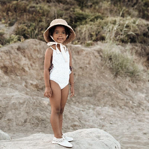 Купальник с рюшами Mrs. Ertha "Eloise Unique Dots", шоколадная крошка